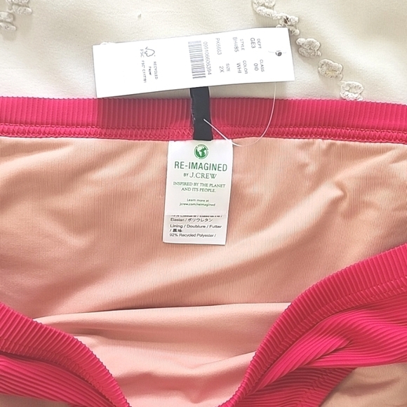 Nwt J.Crew ribbed pink hipster bikini bottoms - Picture 3 of 5
